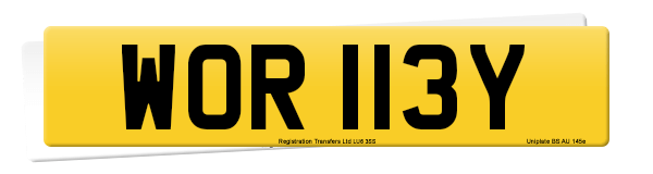 Registration number WOR 113Y